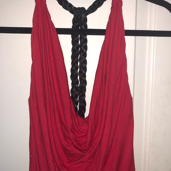 RED / Pleather DRESS - Picture 1 of 5